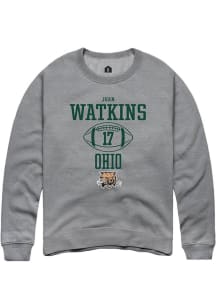 Juan Watkins  Rally Ohio Bobcats Mens Graphite NIL Sport Icon Long Sleeve Crew Sweatshirt