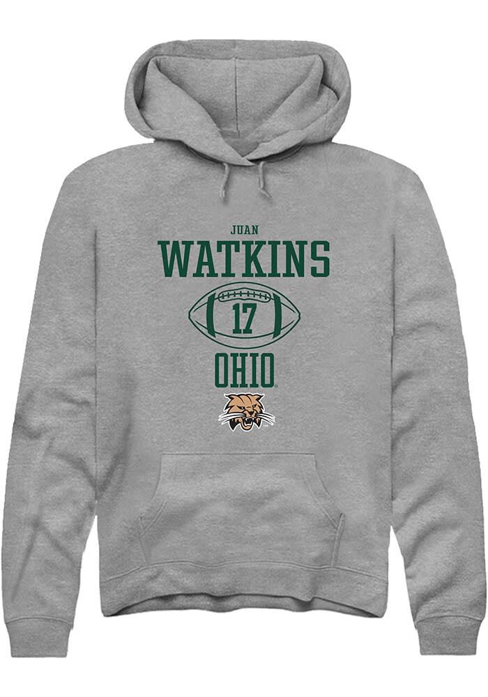 Juan Watkins  Rally Ohio Bobcats Mens Graphite NIL Sport Icon Long Sleeve Hoodie