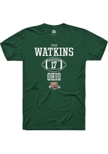 Juan Watkins  Ohio Bobcats Green Rally NIL Sport Icon Short Sleeve T Shirt