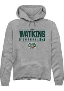 Juan Watkins  Rally Ohio Bobcats Mens Graphite NIL Stacked Box Long Sleeve Hoodie