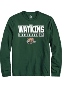 Juan Watkins  Ohio Bobcats Green Rally NIL Stacked Box Long Sleeve T Shirt