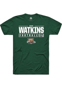 Juan Watkins  Ohio Bobcats Green Rally NIL Stacked Box Short Sleeve T Shirt