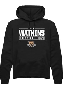 Juan Watkins  Rally Ohio Bobcats Mens Black NIL Stacked Box Long Sleeve Hoodie