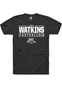 Juan Watkins  Ohio Bobcats Black Rally NIL Stacked Box Short Sleeve T Shirt