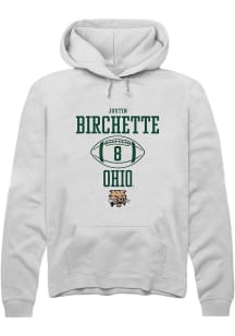 Justin Birchette  Rally Ohio Bobcats Mens White NIL Sport Icon Long Sleeve Hoodie