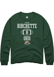 Justin Birchette  Rally Ohio Bobcats Mens Green NIL Sport Icon Long Sleeve Crew Sweatshirt