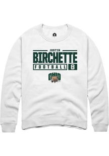 Justin Birchette  Rally Ohio Bobcats Mens White NIL Stacked Box Long Sleeve Crew Sweatshirt