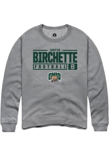 Justin Birchette  Rally Ohio Bobcats Mens Graphite NIL Stacked Box Long Sleeve Crew Sweatshirt