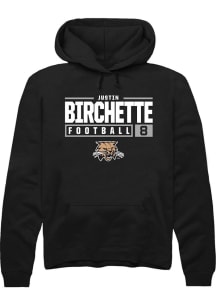 Justin Birchette  Rally Ohio Bobcats Mens Black NIL Stacked Box Long Sleeve Hoodie