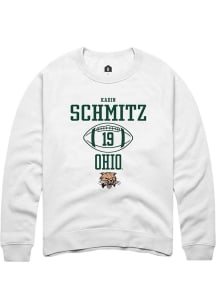 Kadin Schmitz  Rally Ohio Bobcats Mens White NIL Sport Icon Long Sleeve Crew Sweatshirt