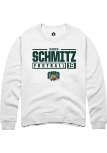 Kadin Schmitz  Rally Ohio Bobcats Mens White NIL Stacked Box Long Sleeve Crew Sweatshirt