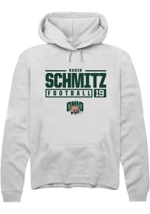 Kadin Schmitz  Rally Ohio Bobcats Mens White NIL Stacked Box Long Sleeve Hoodie