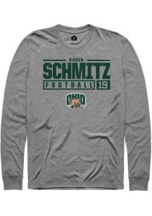 Kadin Schmitz  Ohio Bobcats Graphite Rally NIL Stacked Box Long Sleeve T Shirt