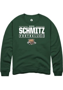 Kadin Schmitz  Rally Ohio Bobcats Mens Green NIL Stacked Box Long Sleeve Crew Sweatshirt