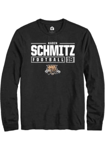 Kadin Schmitz  Ohio Bobcats Black Rally NIL Stacked Box Long Sleeve T Shirt