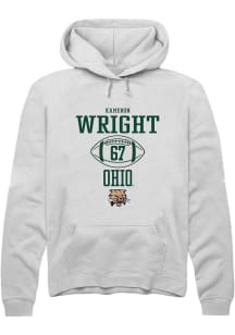 Kameron Wright  Rally Ohio Bobcats Mens White NIL Sport Icon Long Sleeve Hoodie