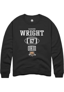 Kameron Wright  Rally Ohio Bobcats Mens Black NIL Sport Icon Long Sleeve Crew Sweatshirt