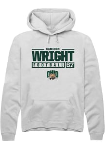 Kameron Wright  Rally Ohio Bobcats Mens White NIL Stacked Box Long Sleeve Hoodie