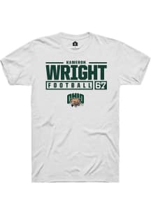 Kameron Wright  Ohio Bobcats White Rally NIL Stacked Box Short Sleeve T Shirt