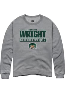 Kameron Wright  Rally Ohio Bobcats Mens Graphite NIL Stacked Box Long Sleeve Crew Sweatshirt