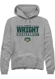 Kameron Wright  Rally Ohio Bobcats Mens Graphite NIL Stacked Box Long Sleeve Hoodie