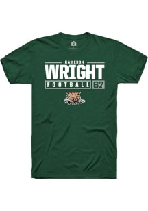 Kameron Wright  Ohio Bobcats Green Rally NIL Stacked Box Short Sleeve T Shirt