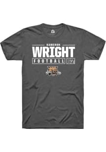 Kameron Wright  Ohio Bobcats Dark Grey Rally NIL Stacked Box Short Sleeve T Shirt