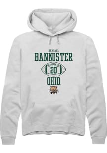 Kendall Bannister  Rally Ohio Bobcats Mens White NIL Sport Icon Long Sleeve Hoodie