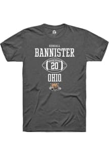 Kendall Bannister  Ohio Bobcats Dark Grey Rally NIL Sport Icon Short Sleeve T Shirt