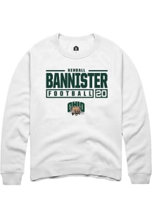 Kendall Bannister  Rally Ohio Bobcats Mens White NIL Stacked Box Long Sleeve Crew Sweatshirt