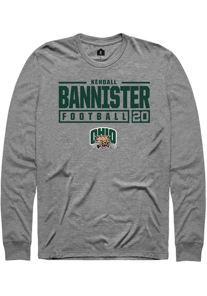 Kendall Bannister  Ohio Bobcats Graphite Rally NIL Stacked Box Long Sleeve T Shirt