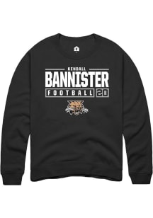 Kendall Bannister  Rally Ohio Bobcats Mens Black NIL Stacked Box Long Sleeve Crew Sweatshirt