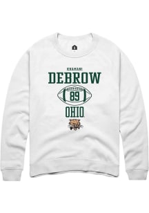 Khamani Debrow  Rally Ohio Bobcats Mens White NIL Sport Icon Long Sleeve Crew Sweatshirt