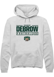 Khamani Debrow  Rally Ohio Bobcats Mens White NIL Stacked Box Long Sleeve Hoodie