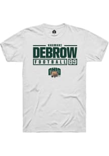 Khamani Debrow  Ohio Bobcats White Rally NIL Stacked Box Short Sleeve T Shirt