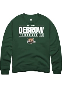 Khamani Debrow  Rally Ohio Bobcats Mens Green NIL Stacked Box Long Sleeve Crew Sweatshirt