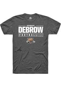 Khamani Debrow  Ohio Bobcats Dark Grey Rally NIL Stacked Box Short Sleeve T Shirt