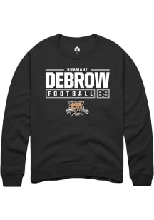 Khamani Debrow  Rally Ohio Bobcats Mens Black NIL Stacked Box Long Sleeve Crew Sweatshirt