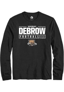 Khamani Debrow  Ohio Bobcats Black Rally NIL Stacked Box Long Sleeve T Shirt