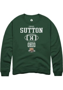 Kwame Sutton  Rally Ohio Bobcats Mens Green NIL Sport Icon Long Sleeve Crew Sweatshirt