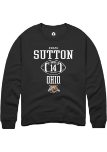 Kwame Sutton  Rally Ohio Bobcats Mens Black NIL Sport Icon Long Sleeve Crew Sweatshirt