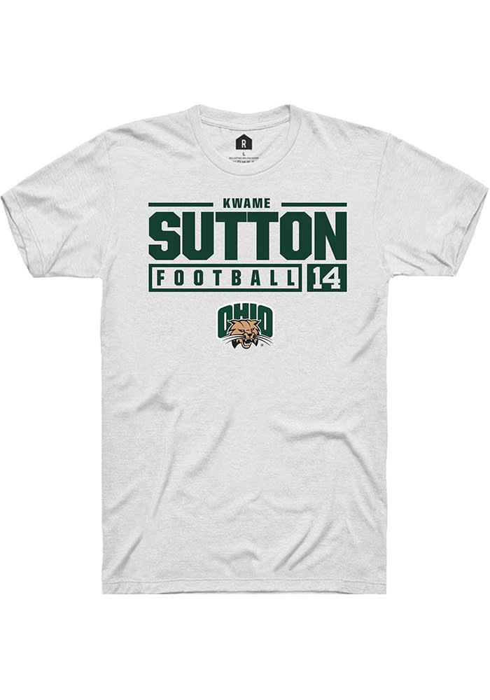 Kwame Sutton Ohio Bobcats Rally NIL Stacked Box Short Sleeve T Shirt