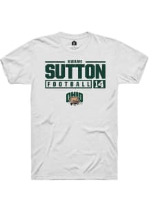 Kwame Sutton  Ohio Bobcats White Rally NIL Stacked Box Short Sleeve T Shirt