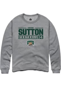 Kwame Sutton  Rally Ohio Bobcats Mens Graphite NIL Stacked Box Long Sleeve Crew Sweatshirt