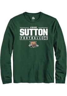 Kwame Sutton  Ohio Bobcats Green Rally NIL Stacked Box Long Sleeve T Shirt