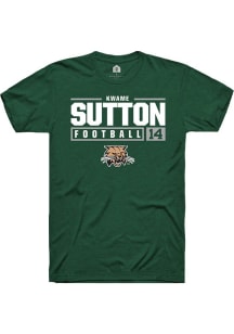 Kwame Sutton  Ohio Bobcats Green Rally NIL Stacked Box Short Sleeve T Shirt