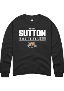 Kwame Sutton  Rally Ohio Bobcats Mens Black NIL Stacked Box Long Sleeve Crew Sweatshirt