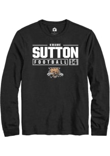 Kwame Sutton  Ohio Bobcats Black Rally NIL Stacked Box Long Sleeve T Shirt