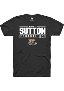 Kwame Sutton  Ohio Bobcats Black Rally NIL Stacked Box Short Sleeve T Shirt