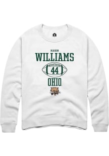 Mason Williams  Rally Ohio Bobcats Mens White NIL Sport Icon Long Sleeve Crew Sweatshirt